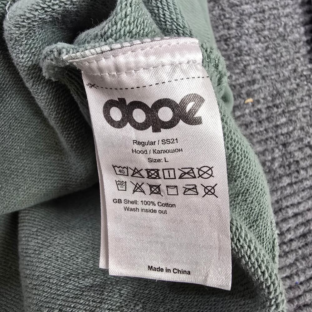 Dope Hoodie Men’s Large Sage Green Pullover Logo Sweatshirt - Picture 6 of 6